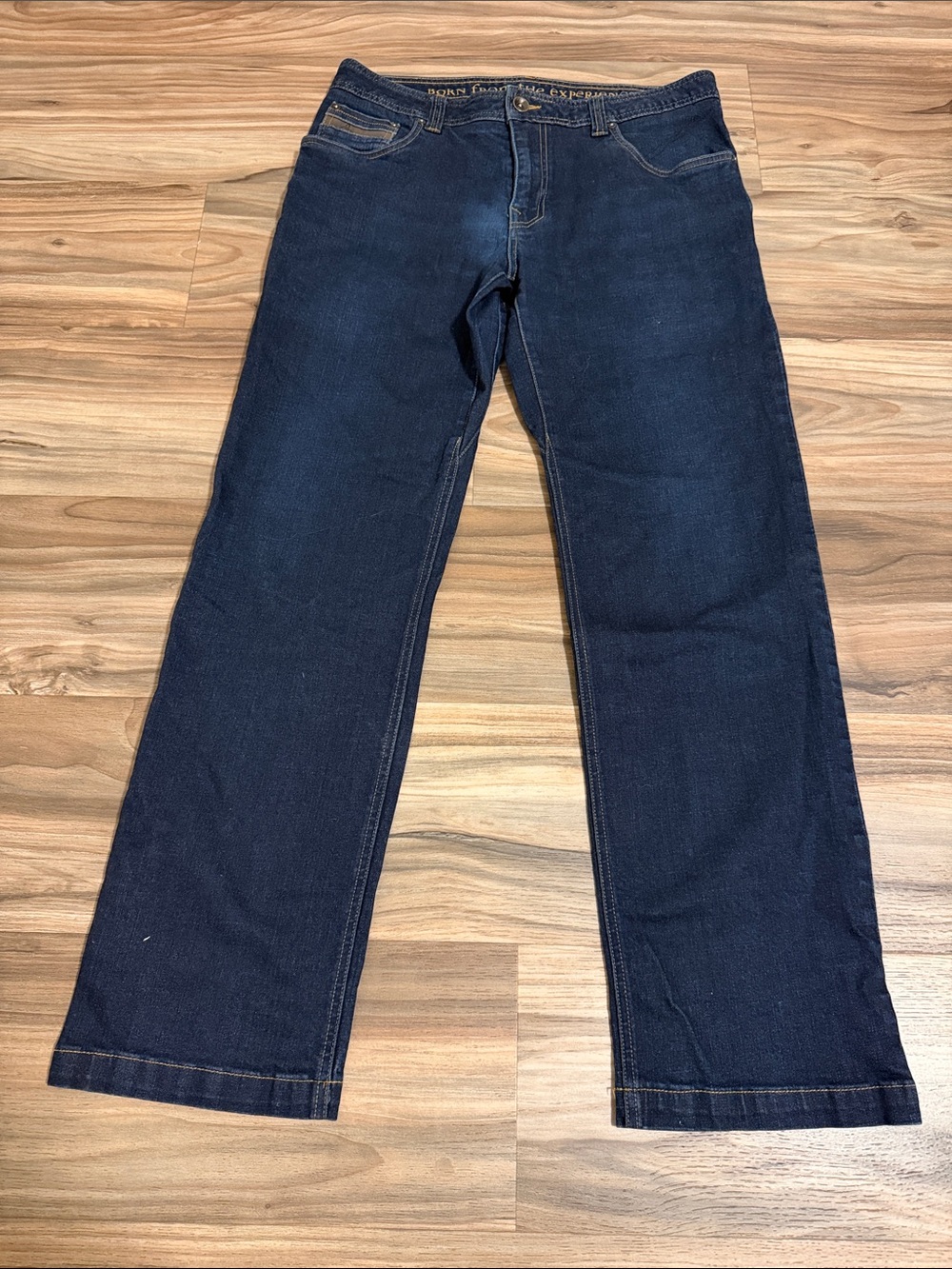 Prana Jeans Mens 34x31 Dark Wash Blue Straight Fit Breathe Denim